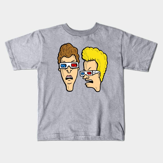 Beavis and Butthead - Dumbasses in 3D Kids T-Shirt by BradAlbright